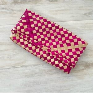 Handmade Pink & Tan Weaved Wallet
